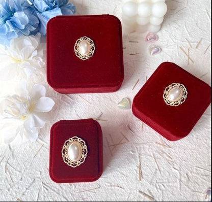 Jewelry Box Vintage Velvet Ring Pendant Bracelet Necklace Display Organizer Gift