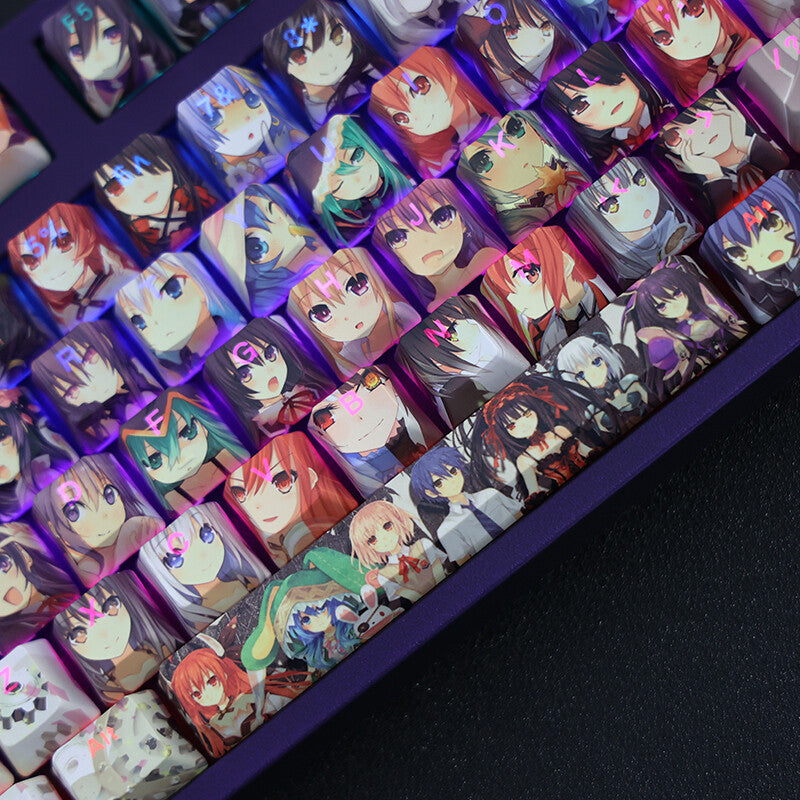New Anime DATE A LIVE Theme RGB Translucent Keycap for OEM Mechanical Keyboard