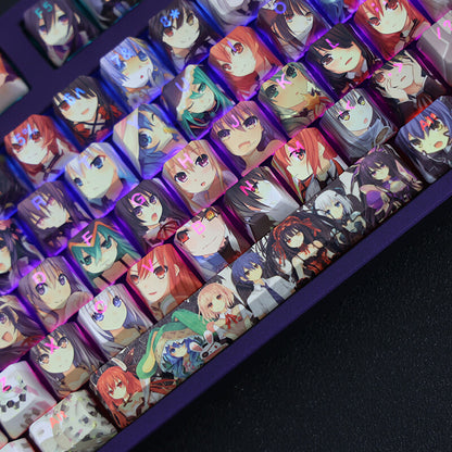 New Anime DATE A LIVE Theme RGB Translucent Keycap for OEM Mechanical Keyboard