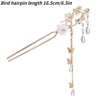 Handmade Tiara Hairpin Flower Fringe Kanzashi Step Shake Headdress Hair Clip