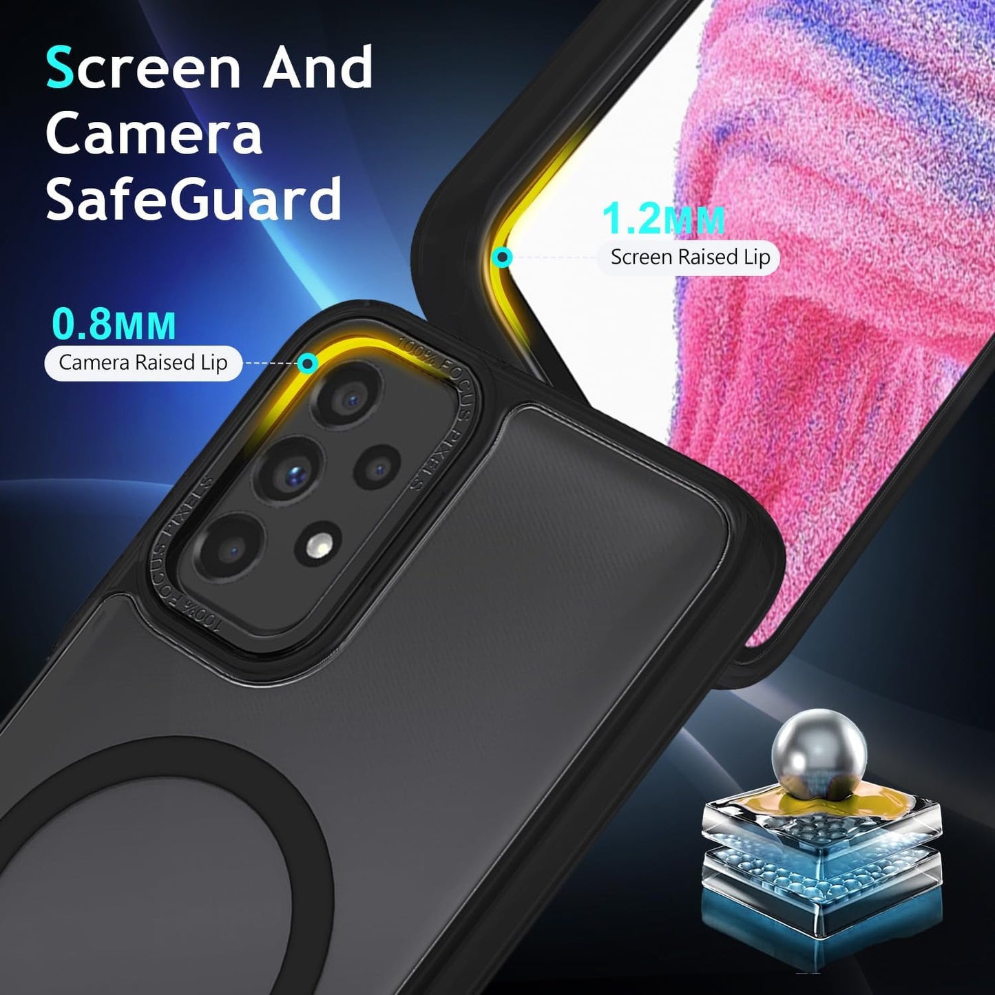 Magnetic for Samsung Galaxy A53-5G Phone Case, Black | Compatible with Magsafe |
