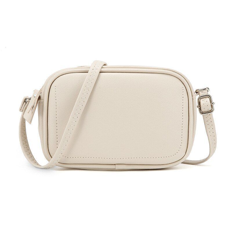 Shoulder Bag Simple Zipper Leather Messenger Bag Handbags Crossbody Flap Purse