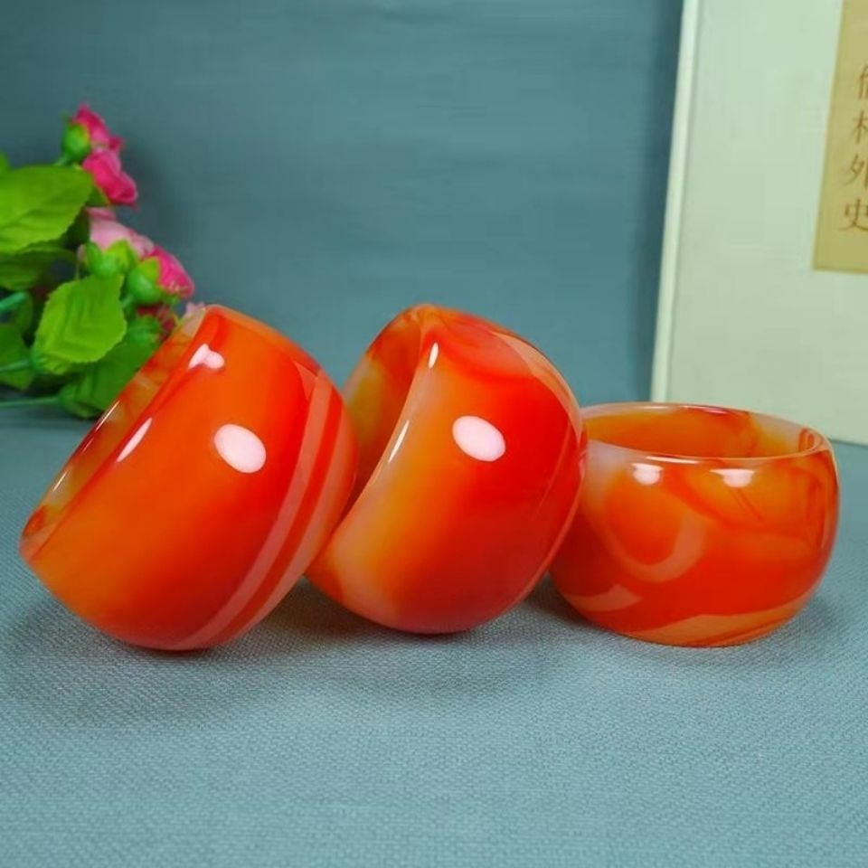 1pc 6.6cm Chinese Natural Red Jade Tea Cup Wine Bowl Kung Fu Tea Set Home Decor
