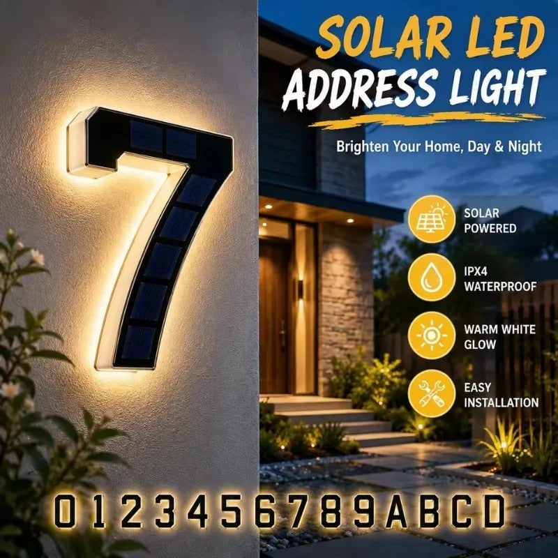 Solar House Number Lights Light Sensor House number Modern Led Address Sign