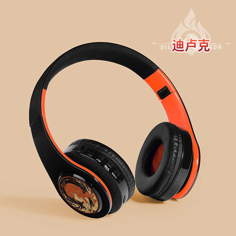 Genshin Impact Diluc Ragnvindr Wireless Bluetooth Headset Foldable Headphones