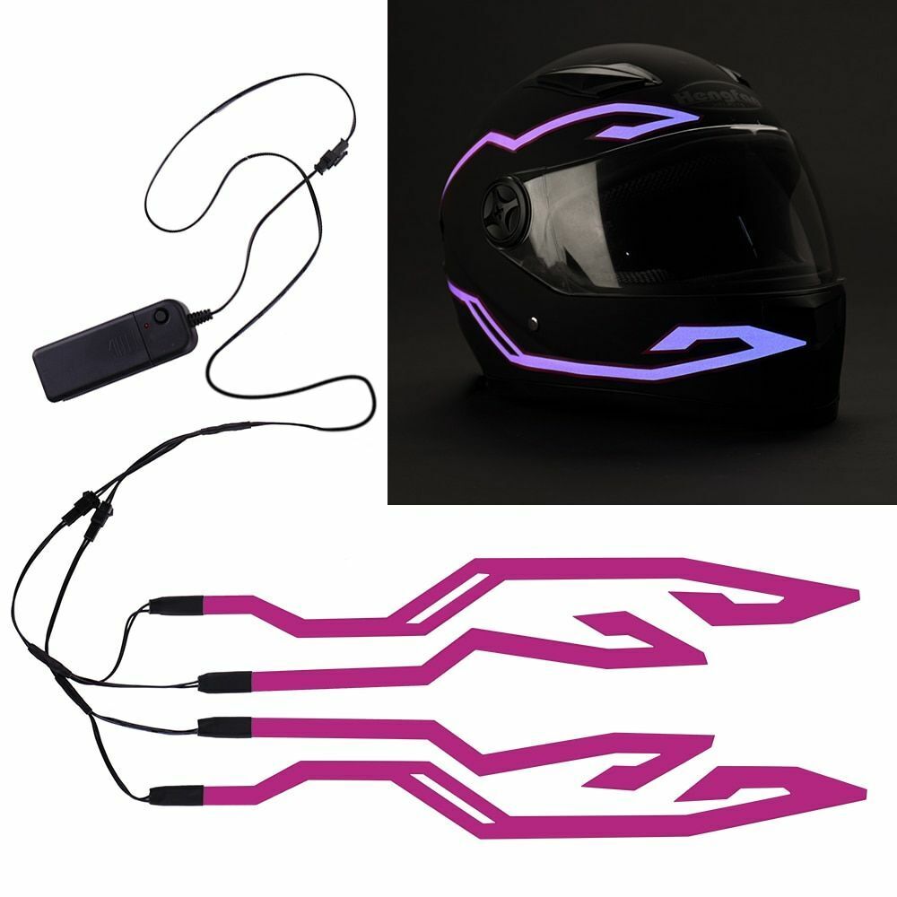 Motorcycle LED Night Lights Strip Riding 4PCS Signal Helmet EL Cold Light 4 Mode