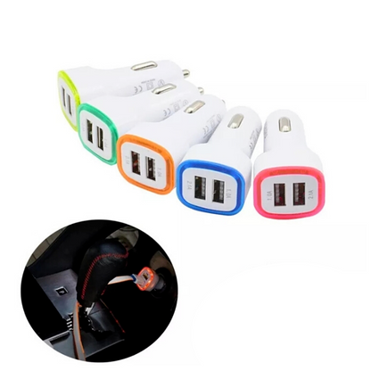 Cargador de Carro Rapido 2 Puertos Adaptador de Coche para Telefonos Smart Phone