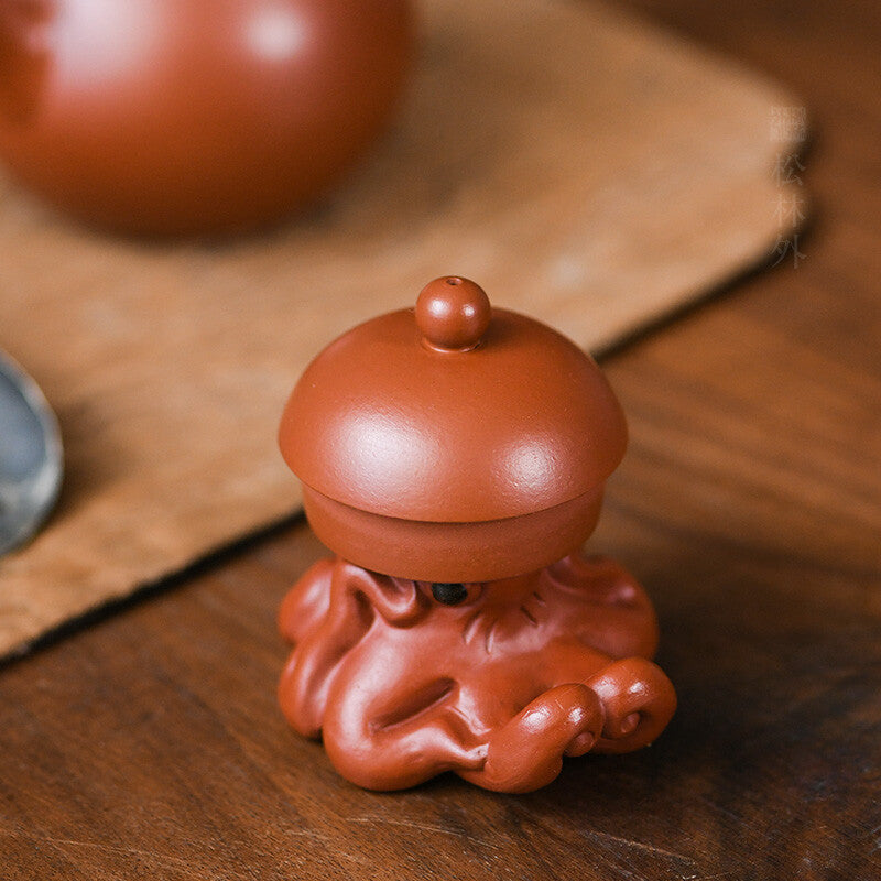 Handmade Creative Octopus Tea Pet Zisha Dahongpao Clay Holder For Lid Of Tea Pot