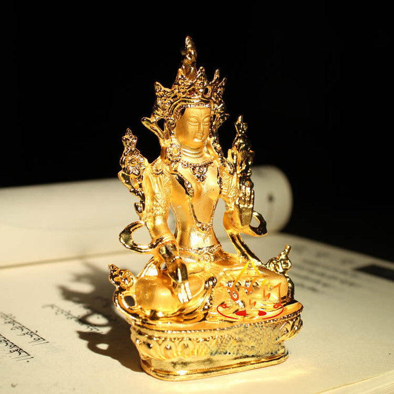 Tibet Tibetan Buddha Buddhist Mikky Gild White Tara Statue Decoration