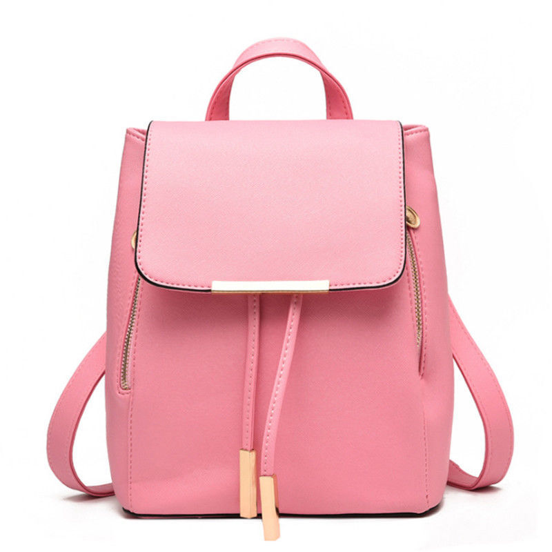 New Women's PU Leather Satchel Shoulder Backpack School Rucksack Bags Travel