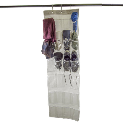 Hanging Shoe Organizer with 24 Pockets (Holds 12 Pairs)