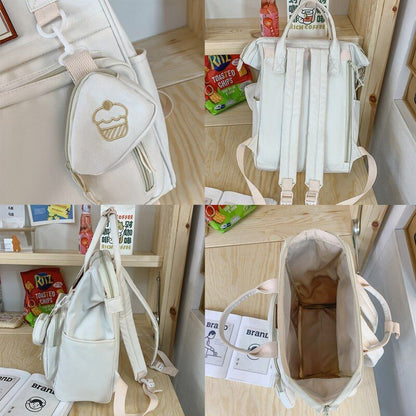 Double Zipper Multifunction Backpack School Bags Teenage Shoulder Bag 26*16*39CM