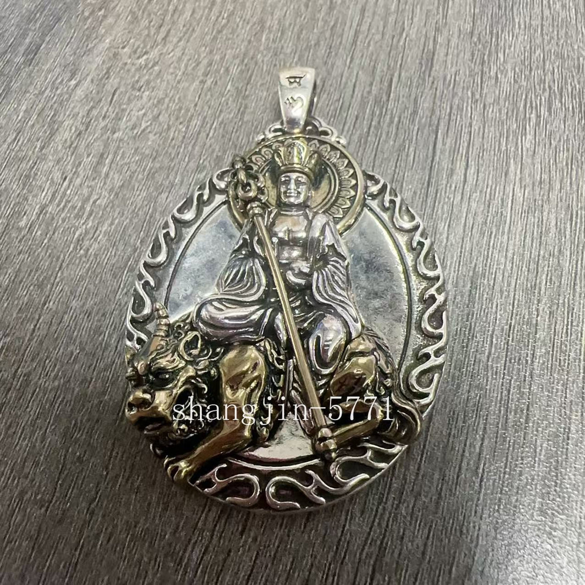 Puxian Bodhisattva Manjushri Buddha Statue Necklace Guanyin Pendant Amulet