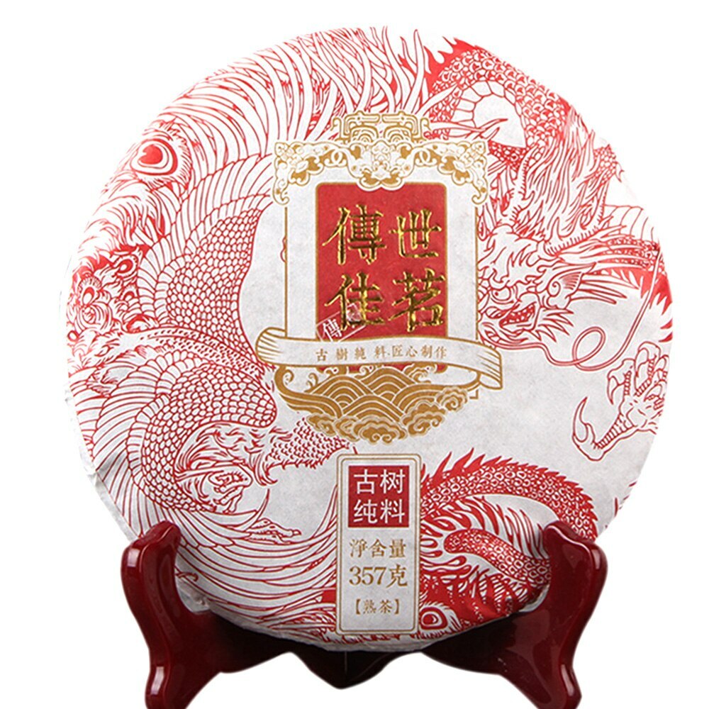 357g 2020 Chuan Shi Jia Ming Ripe Puer Tea Old Tree Pure Material Shu Puerh Tea