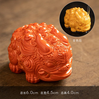 1Pc Color Changing Wealth Attracting Small Pixiu Ornaments Tea Playing Tea Pets