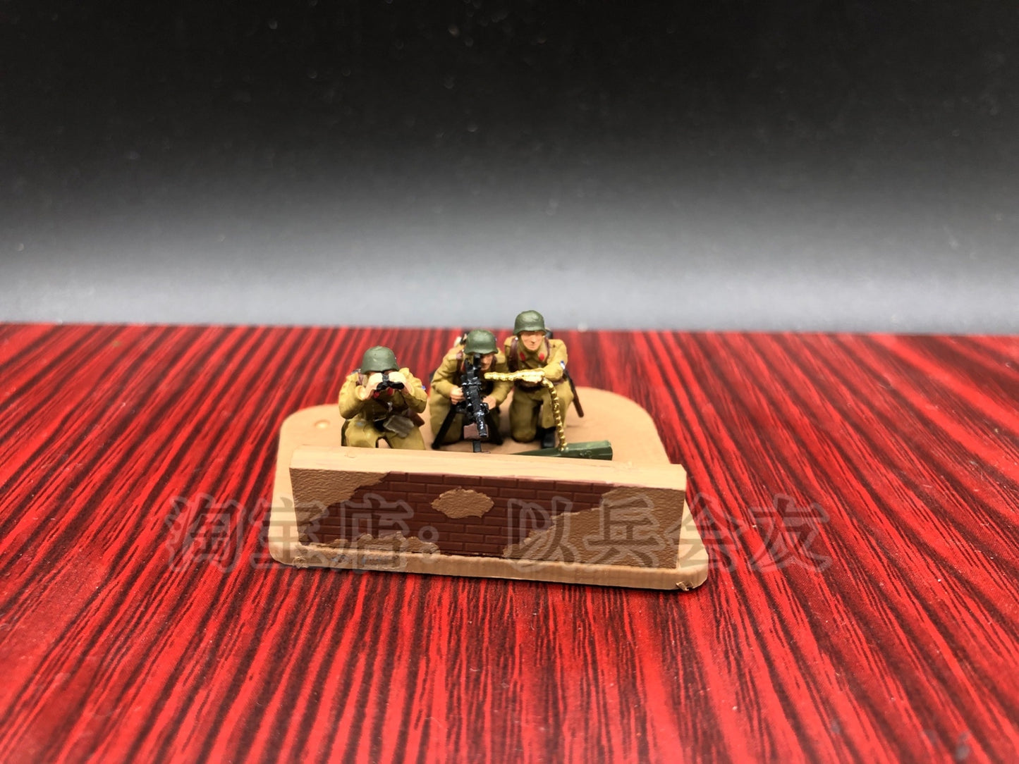 1: 72 3Pcs World War II Chinese Heavy machine gun Group Soldier Model Winter