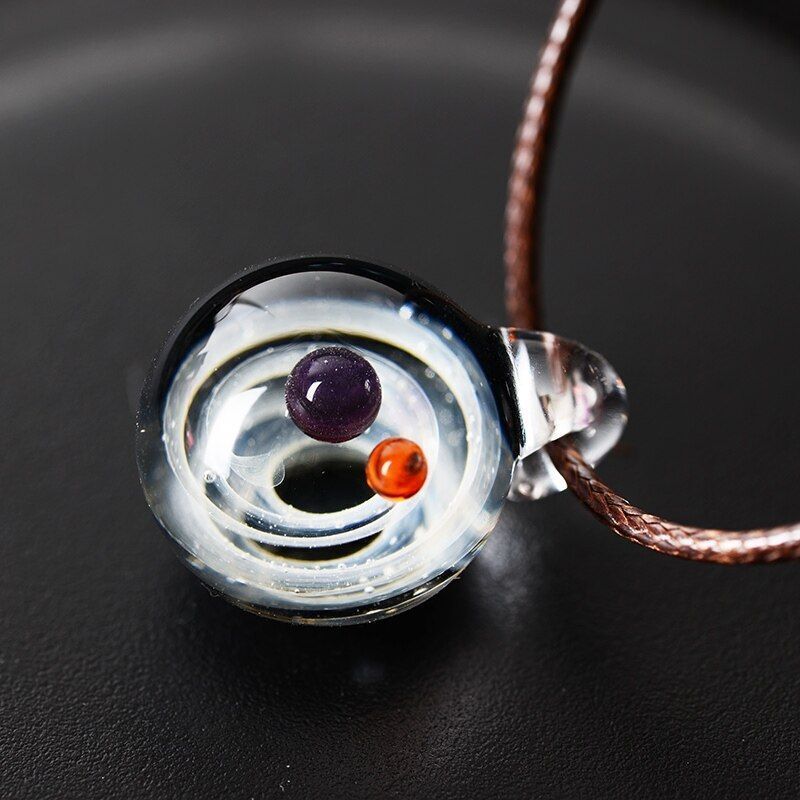 Necklace Pendant Nebula Cosmic Handmade Galaxy Men Women Jewelry 45cm Glass Rope