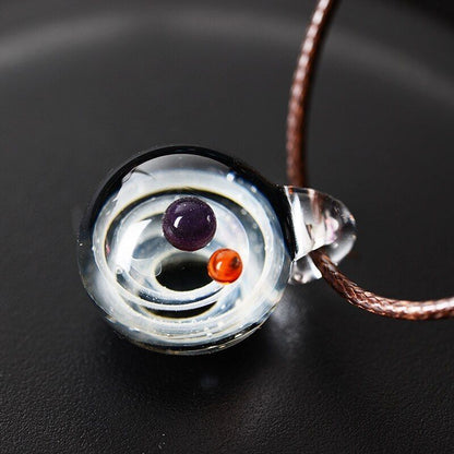 Necklace Pendant Nebula Cosmic Handmade Galaxy Men Women Jewelry 45cm Glass Rope