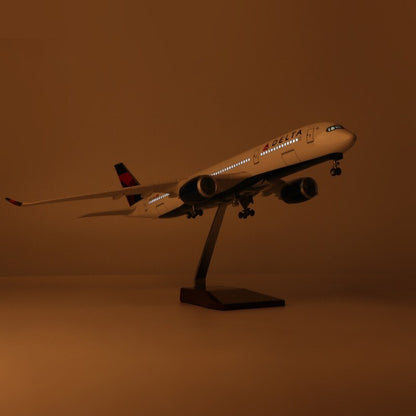 1/142 47cm DELTA Airlines A350 Passenger Plane Model Airplane Toy W/Sound Light