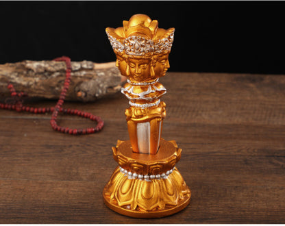 7.4" Buddhist Pestle Resin Handicraft Tibetan Buddha Statue Decorative