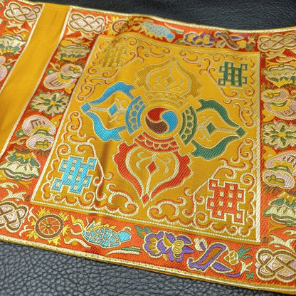 Tibetan Buddhist Ritual Tool Mat Red Fabric Double-Layer Thick 45x22cm Cup Pad