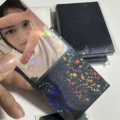Photo Cards Protective Case 50Pcs Glittery Stars Toploader Bag Sleeves 6.1x9.1cm