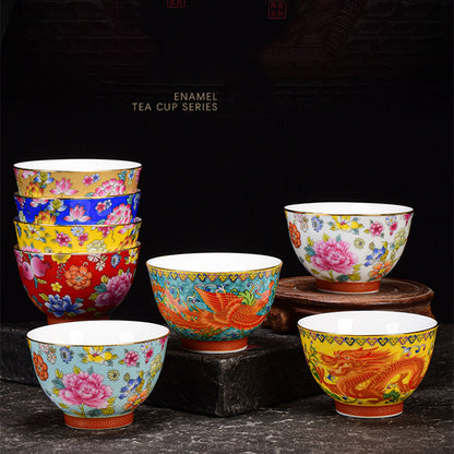 Chinese Tea Cup 100ml Porcelain Under Glaze Dragon Phoenix Master Cup Of Tea New