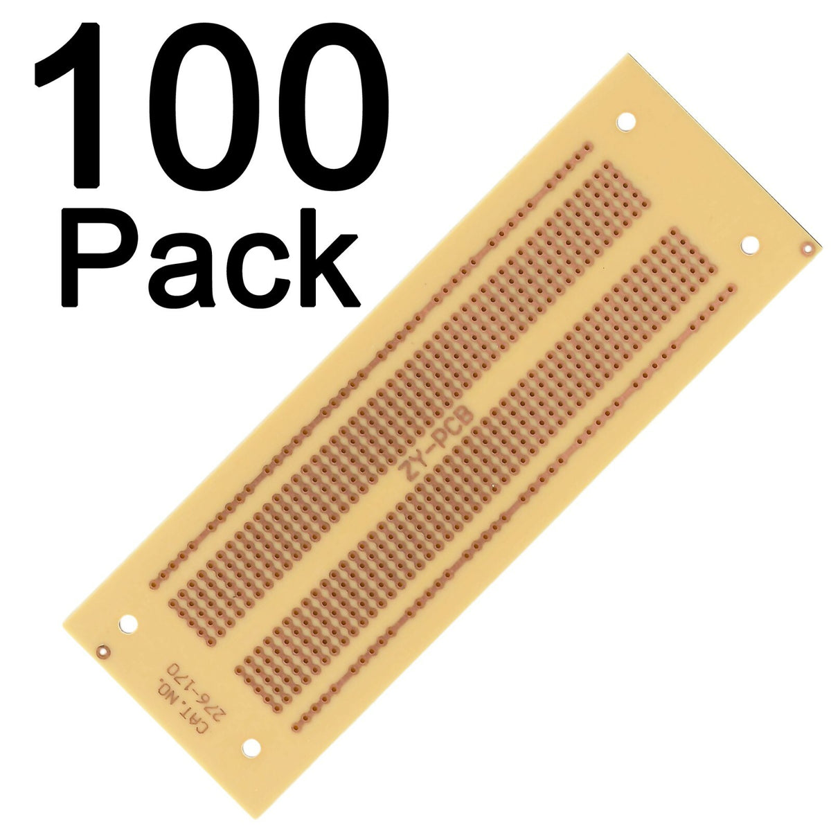 100 Pack Prototyping Breadboard with 550 Indexed Contact Points, 6" x 2-1/16"