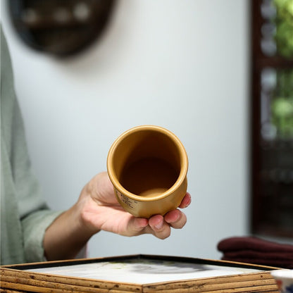 150ml real yixing zisha duan clay tea cup master cup Chinese character carved