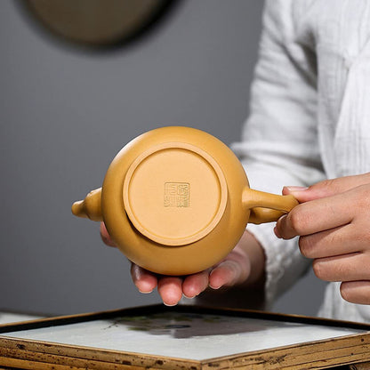 240ml Yixing Purple Sand Pot Handmade Gourd Teapot Household Kung Fu Tea Set