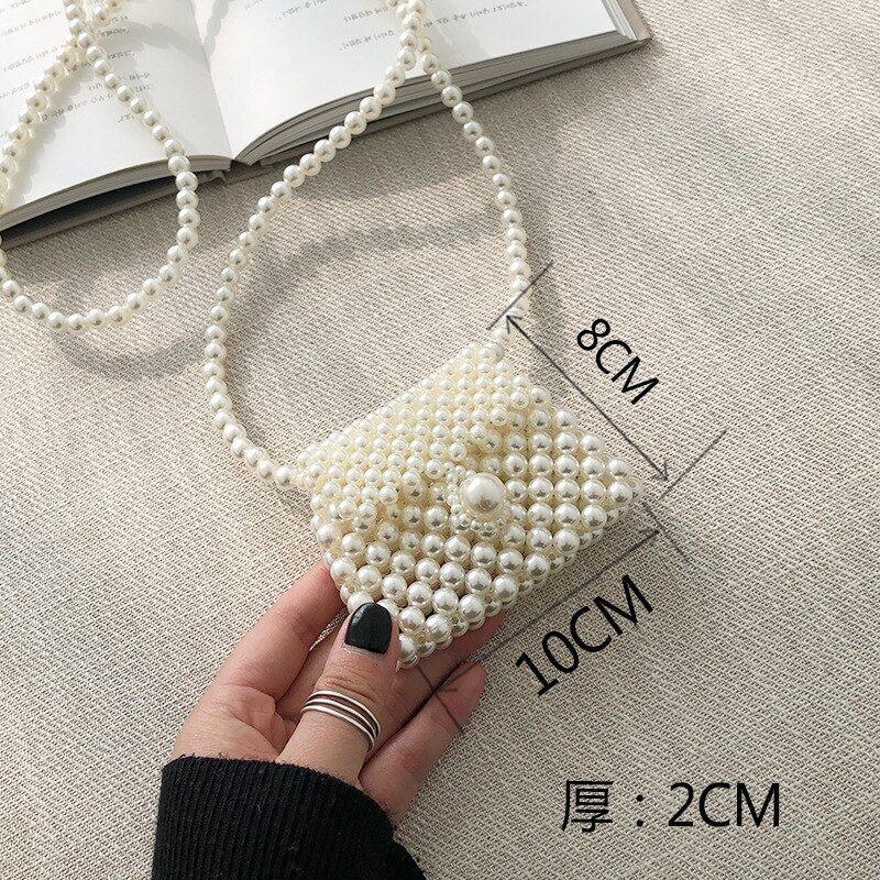 Mini Pearl Bag Handmade Vintage Beaded Fashion Shoulder Bag Luxury Coin Purse