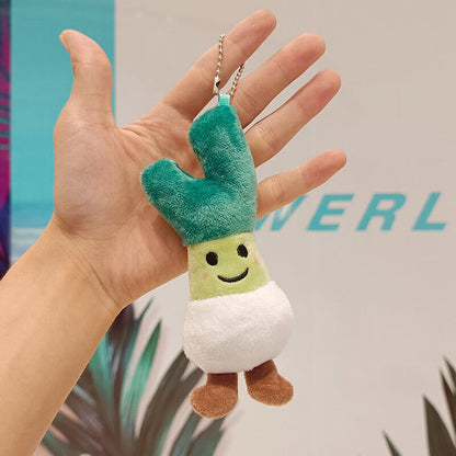 Farm Vegetable Doll Keychain Cabbage Green Onion Cauliflower Corn Plush Pendant