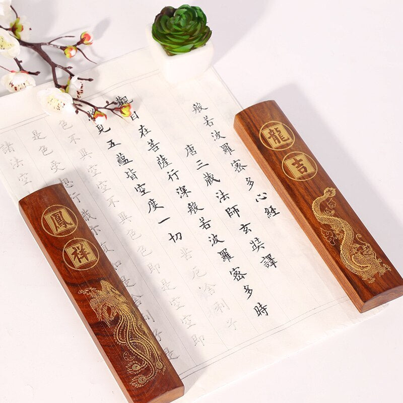 2cps Wooden Paperweight Redwood Chinese Calligraphy Special PaperWeights