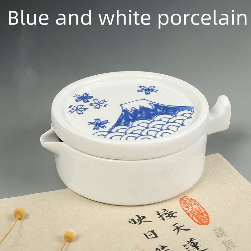 Ceramic Ink Plate White Porcelain W/ Lid Calligraphy Painting Palette 10.5x4.9cm