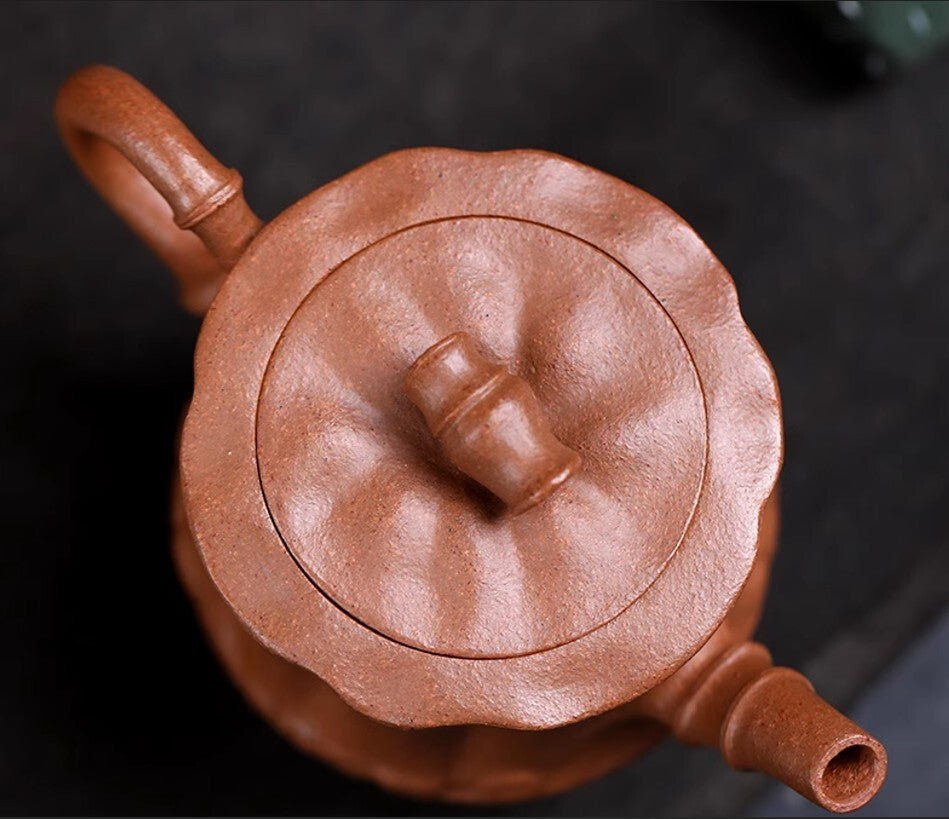 140cc chinese Yixing Handmade Zisha teapot JiangPoNi Bamboo Hu Gongfu Tea Pot