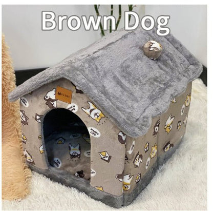 Sleep Kennel Pet Nest Warm Removable Cave Bed
