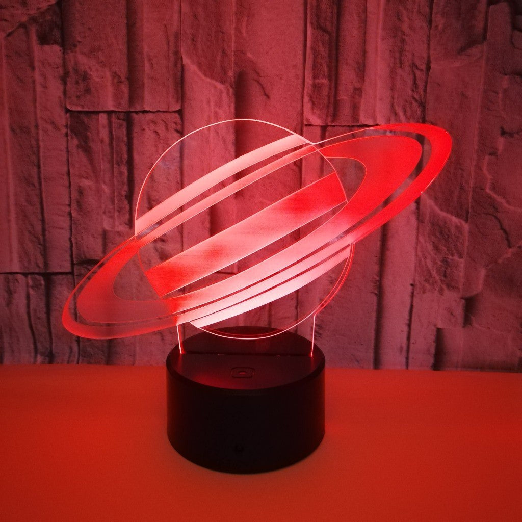 3D Planet Saturn 7 Color Lighting Night Light LED Desk Lamp Touch Decor Gift