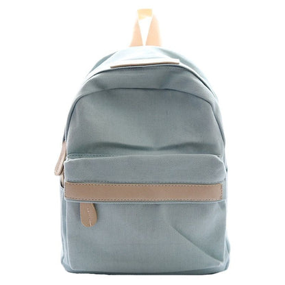 Small/Big Canvas Backpack Solid Color School Schoolbag Traveling Shoulder Bags