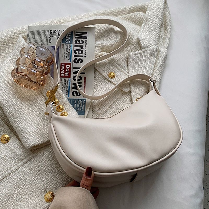 Vintage Bag Synthetic Leather Zipper Shoulder Purses Simple Handbags 28*15*8 CM
