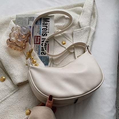 Vintage Bag Synthetic Leather Zipper Shoulder Purses Simple Handbags 28*15*8 CM