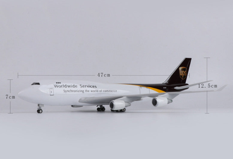 1:150 47CM UPS BOEING 747-400 Aeroplane Landing Gear Resin Aircraft Plane Model