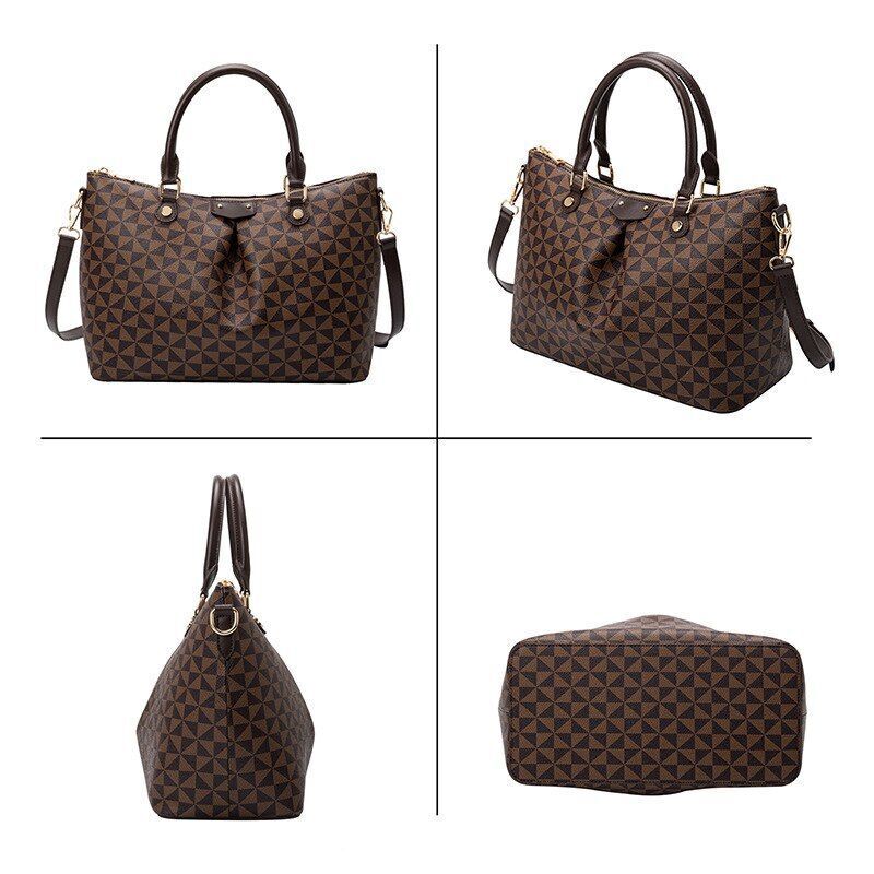 Large Handbag Women's Shoulder Bag Underarm Tote Purse Vintage Plaid Pouch 1 PC