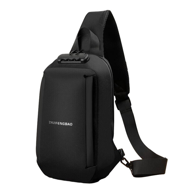 Waterproof Chest Bag Men Anti-theft USB Charging Crossbody Shoulder Bags Travel