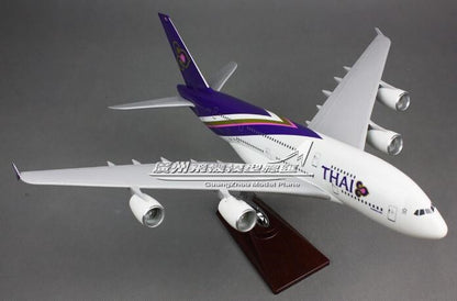 45CM THAI AIRBUS A380 HS-TUC Passenger Airplane Resin Aircraft Aeroplane Model