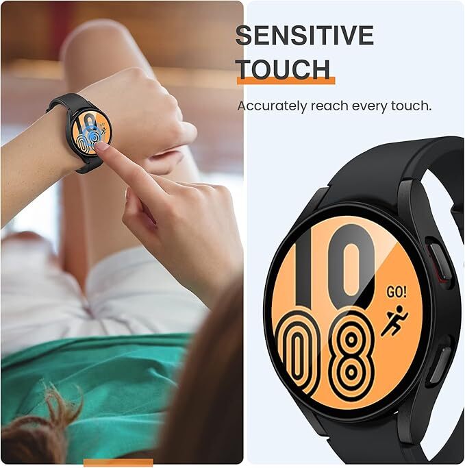 Samsung Galaxy Watch 4 5 6 7 FE 40/44 Tempered Glass Protector Screen Case Cover