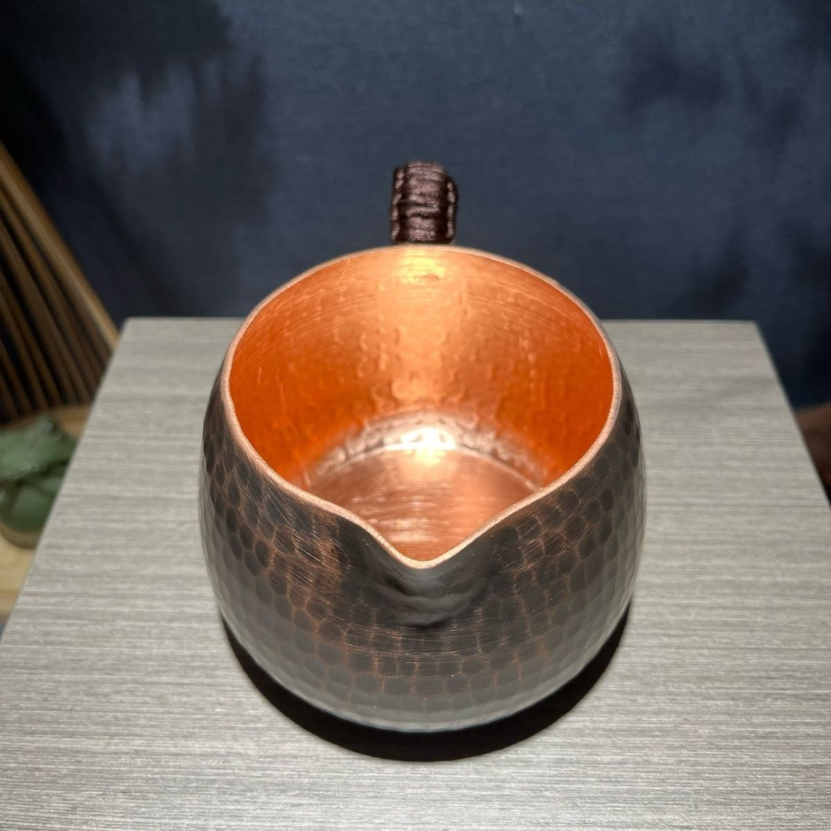 Pure Copper 400ml Tea Pitcher Hand Hammered Vintage Gongdao Cup