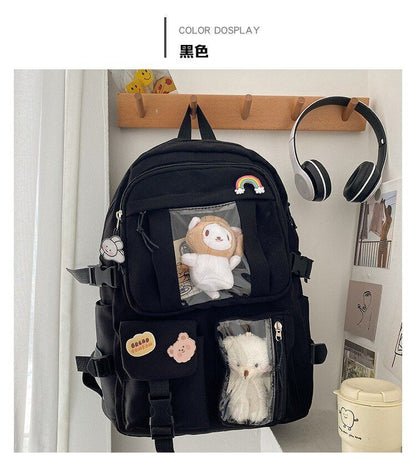 Large Women Multi-Pocket Nylon Backpack School Student Bag Backpack Laptop Book