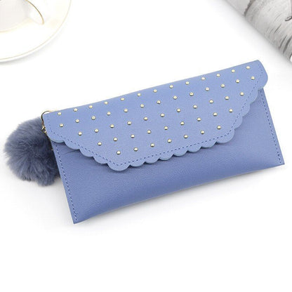 Wallet Retro Rivet Hasp Long Wallet Card Purse Synthetic Leather Phone Bag Purse