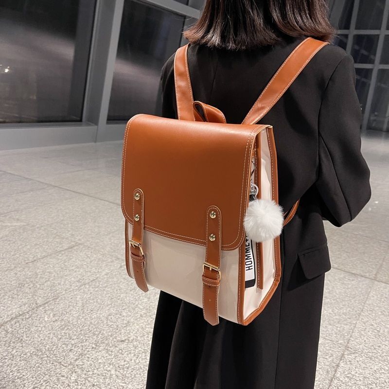 Backpacks Travel Large Synthetic Leather Handbag School Bags Polyester Softback