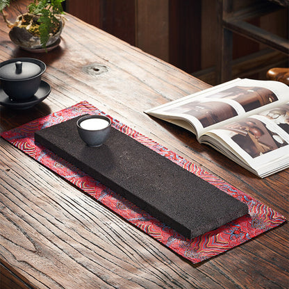 Water Reservoir Tea Tray No Holes Black Stone Tea Table For Tea Pot Gaiwan Cups